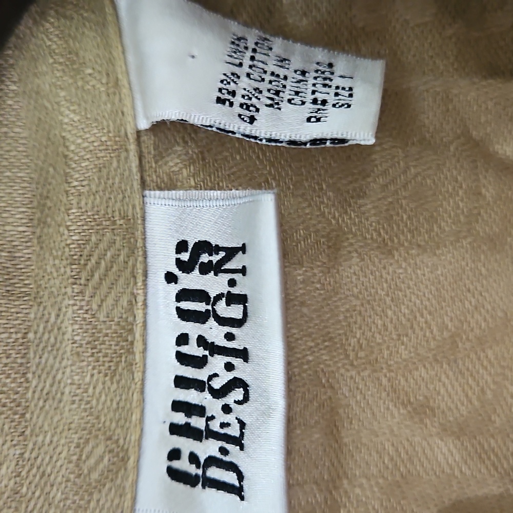 Chicos Design Camel Damask Pattern Linen/Cottin B… - image 6